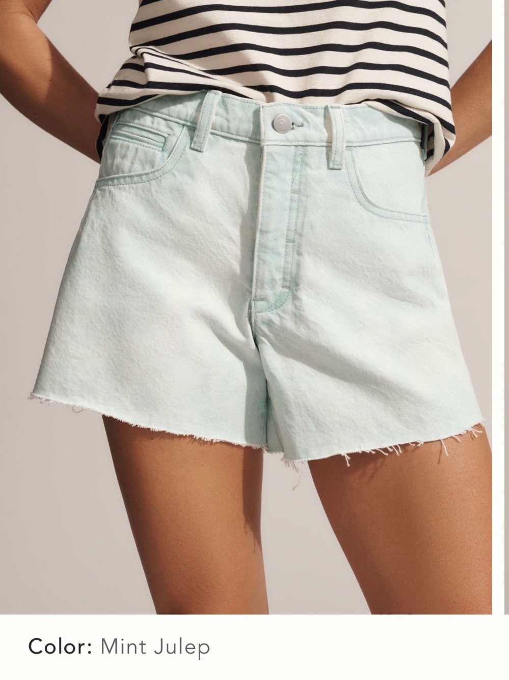 Anthropology Pilcro Jean Shorts Frayed Hem 28 Color Mint Julep Acid Wash NWT $88